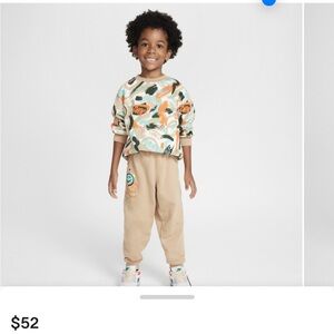 Nike Sportswear "Express Yourself" Little Kids' 2-Piece Crew Set in Brown, Size